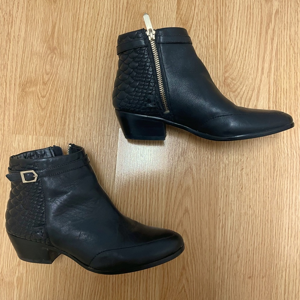 Sam Edelman Black Leather Booties